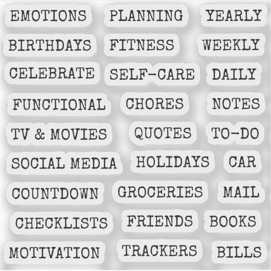 Functional Old Script Planner Tab Binder Divider  Aufkleber (Vorderseite)