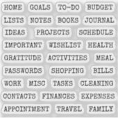 Functional Old Script Planner Tab Binder Divider Aufkleber (Vorderseite)