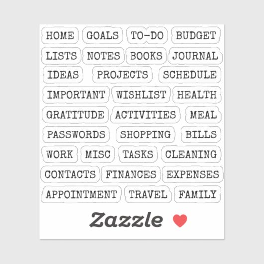 Functional Old Script Planner Tab Binder Divider Aufkleber (Blatt)