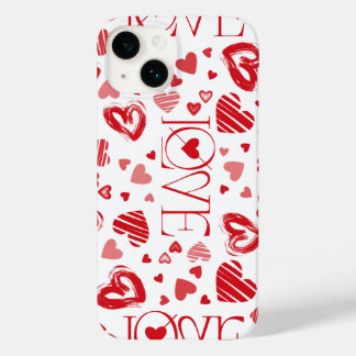 Funda/Case para iPhone Patrón_corazones romántico Case-Mate iPhone 14 Hülle
