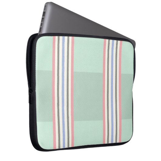Funda con franjas en verde laptopschutzhülle (Vorne Rechts)