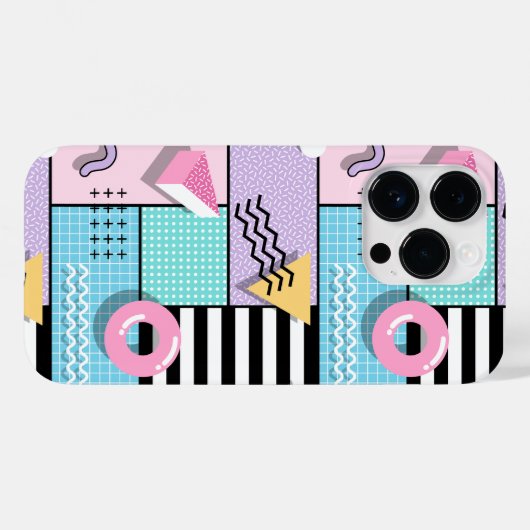 Funda De Case-Mate Para iPhone Memphis Party Hülle (Rückseite (Horizontal))