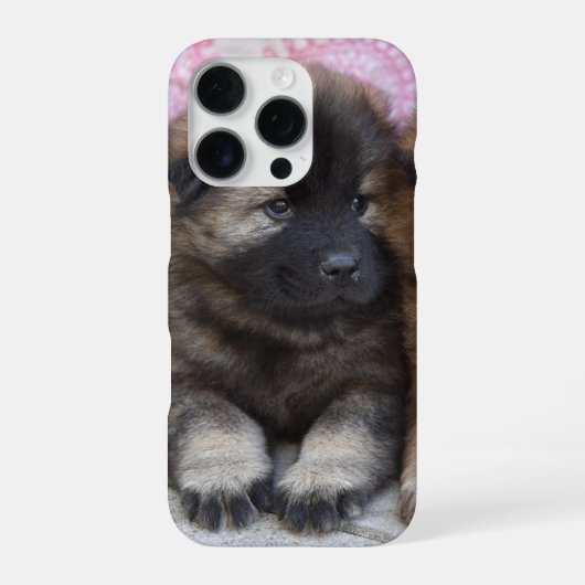 Funda de iPhone 16 con foto de perrito marrón Hülle (Rückseite)