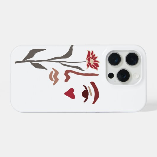 Funda Line Art Rostro iPhone Hülle (Rückseite (Horizontal))
