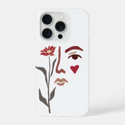 Funda Line Art Rostro iPhone Hülle (Rückseite)