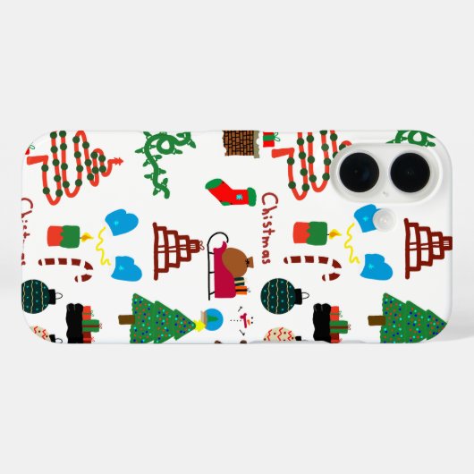 Funda Navidad Doodle  Case-Mate iPhone Hülle (Rückseite (Horizontal))