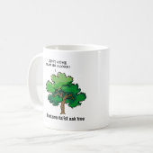 Fundamentalistischer Eichen-Baum-Cartoon Kaffeetasse (Vorderseite Links)