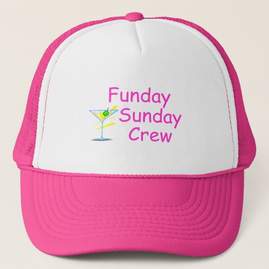 Funday Sonntag Crew-Rosa Truckerkappe (Vorderseite)