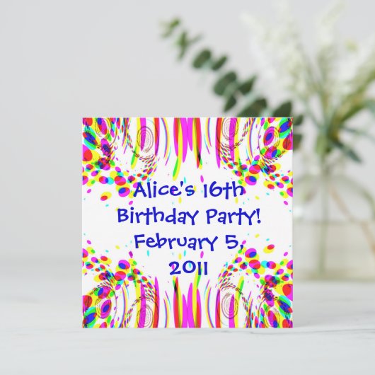 Fundierte Geburtstagsparty Einladung (Stehend Vorderseite)