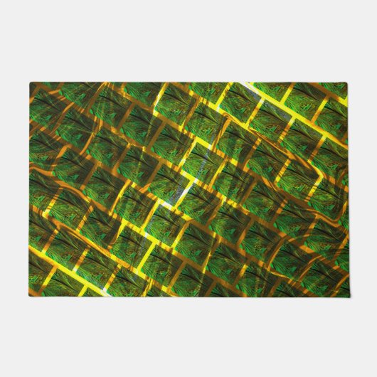 Fundo com imagem verde sob grade dourada? fußmatte (Vorderseite)