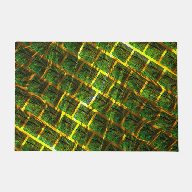 Fundo com imagem verde sob grade dourada? fußmatte (Vorderseite)