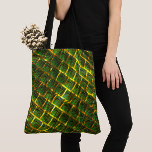 Fundo com imagem verde sob grade dourada? tasche