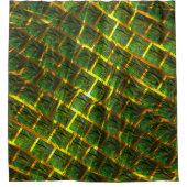 Fundo de imagens verdes sob grade dourada? duschvorhang (Vorderseite)