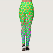 Fundo de traços em cores, quadrados verde azulado. leggings (Rückseite)