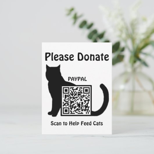 Fundraiser Animal Shelter QR Code Spenden Postkarte (Stehend Vorderseite)