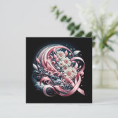 Fundraiser Benefit Pink Ribbon Einladung (Stehend Vorderseite)