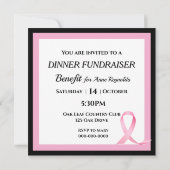 Fundraiser Benefit Pink Ribbon Einladung (Rückseite)