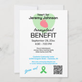 Fundraiser für Herztransplantationsvorteile Einladung (Vorderseite)