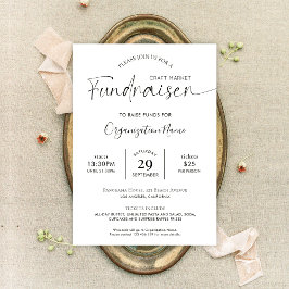 Fundraiser-Logo Minimalistisch Schwarzweiß-Wohltät Einladung