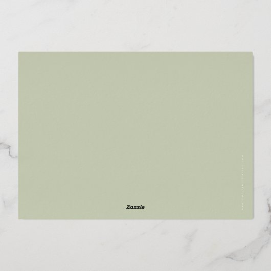 FUNDRAISIEREN GALA elegante Kalligraphie Weise grü Folieneinladung (Rückseite)