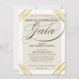 FUNDRAISIERENDE GALA-Ereignis extravaganter Goldra Einladung