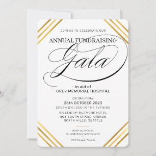 FUNDRAISIERENDE GALA extravaganter Goldrahmen Einladung