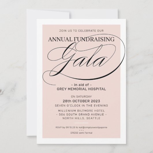 FUNDRAISIERENDES GALA-Ereignis extravaganter Goldr Einladung (Vorderseite)