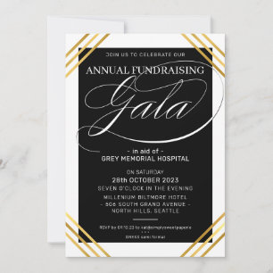FUNDRAISIERENDES GALA-Ereignis extravaganter Goldr Einladung