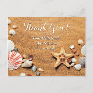 Fundraising-Dankeschön, Sand & Meeresmuscheln Postkarte
