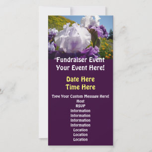 Fundraising-Event-Einladungen mit Iris-Blumen gest