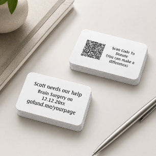 Fundraising-Event für Freund QR-Code go fund me Visitenkarte