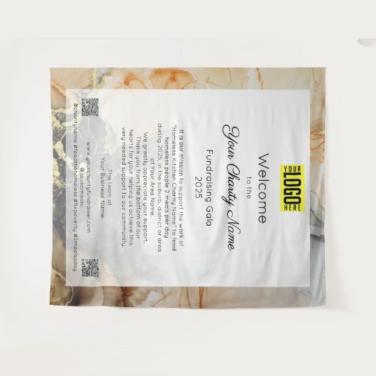 Fundraising Event Gala Willkommenszeichen  Wandteppich (Vorderseite (Horizontal))