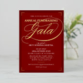 FUNDRAISING GALA BALL elegant event fancy burgundy Folieneinladung (Stehend vorne)
