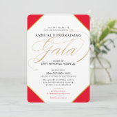 FUNDRAISING GALA BALL Elegantes Event Regal Rotes Einladung (Stehend Vorderseite)