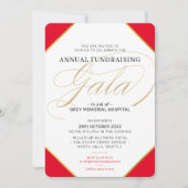 FUNDRAISING GALA BALL Elegantes Event Regal Rotes Einladung (Vorderseite)