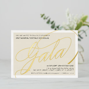 FUNDRAISING-GALA elegante Kalligrafie elfenbein go Folieneinladung
