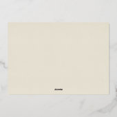 FUNDRAISING GALA elegante Kalligraphie Elfenbeingo Folieneinladung (Rückseite)