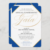 FUNDRAISING GALA elegante Veranstaltung königsblau Einladung (Vorne/Hinten)