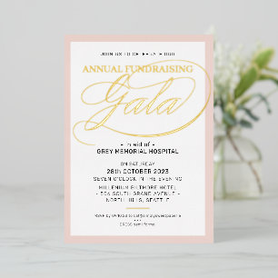 FUNDRAISING-GALA elegantes Event-Skript rosé rosa Folieneinladung