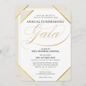 FUNDRAISING GALA elegantes modernes Event Elfenbei Einladung (Vorne/Hinten)