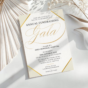 FUNDRAISING GALA elegantes modernes Event Elfenbei Einladung