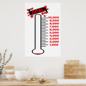 Fundraising Goal Thermometer 10K Ziel Poster (Küche)