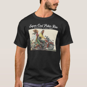 Fundraising-Motorrad-Poker-Run-Vintage-Anpassung T-Shirt