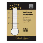 Fundraising Progress Chart Black Gold Poster (Vorderseite)