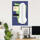 Fundraising-Thermometer einschließlich Datumspalte Poster (Heimbüro)