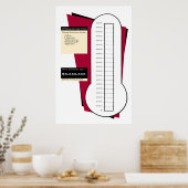 Fundraising Thermometer in Rot - 20 Abschnitte Poster (Küche)