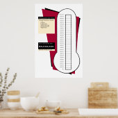 Fundraising-Thermometer in Rot Poster (Küche)