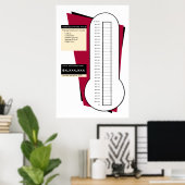 Fundraising-Thermometer in Rot Poster (Heimbüro)
