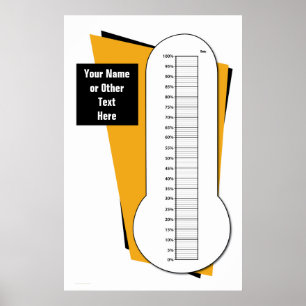 Fundraising-Thermometer nach Prozentanteil Poster