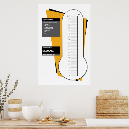 Fundraising-Thermometer nach Prozentanteil Poster (Küche)